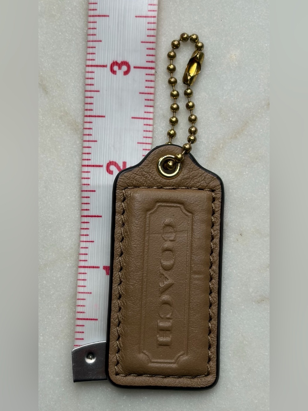 Coach Hangtag Stone Taupe Brass Replacement - Picture 2 of 3
